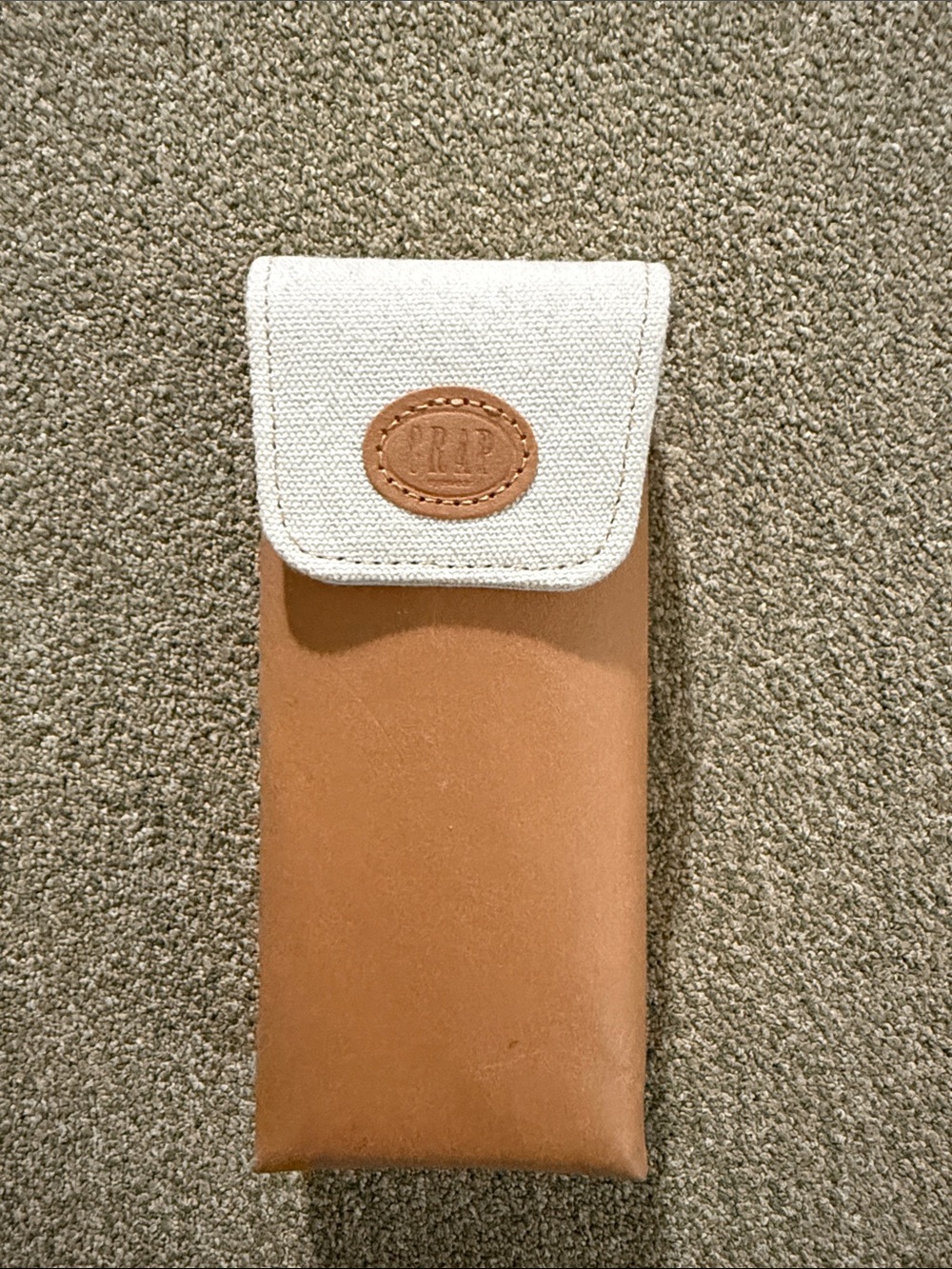 Crap Eyewear Sunglasses Case Hard Shell Brown Leather Storage Travel Carrier